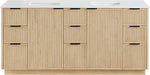 Meridian Furniture - Willard 72" Natural Engineered Stone And Solid Wood Bathroom Vanity - 436Natural-72 - GreatFurnitureDeal