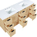 Meridian Furniture - Willard 72" Natural Engineered Stone And Solid Wood Bathroom Vanity - 436Natural-72 - GreatFurnitureDeal
