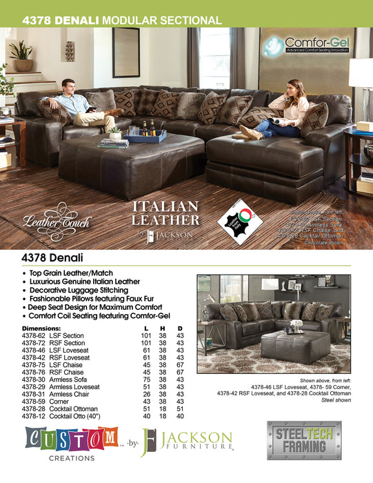 Jackson Furniture - Denali 3 Piece Left Facing Sectional Sofa in Chocolate - 4378-46-72-59-CHOCOLATE