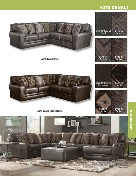 Jackson Furniture - Denali 3 Piece Sectional Sofa with 50" Cocktail Ottoman in Steel - 4378-72-75-30-28-STEEL