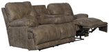 Catnapper - Voyager Lay Flat Reclining Sofa with 3x Recliner and Table in Brandy - 43845 - GreatFurnitureDeal