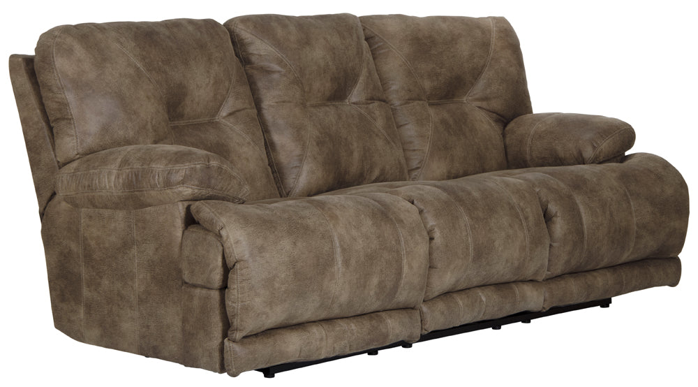 Catnapper - Voyager Power Lay Flat Reclining Sofa with 3x Recliner and Table in Brandy - 643845 - GreatFurnitureDeal