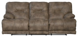 Catnapper - Voyager Power Lay Flat Reclining Sofa with 3x Recliner and Table in Brandy - 643845 - GreatFurnitureDeal