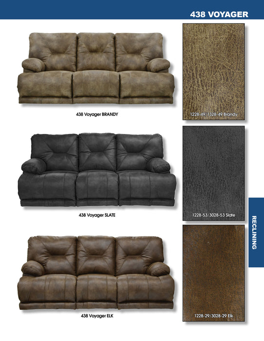 Catnapper - Voyager 2 Piece Lay Flat Reclining Sofa Set in Slate - 43845-SLATE-2SET