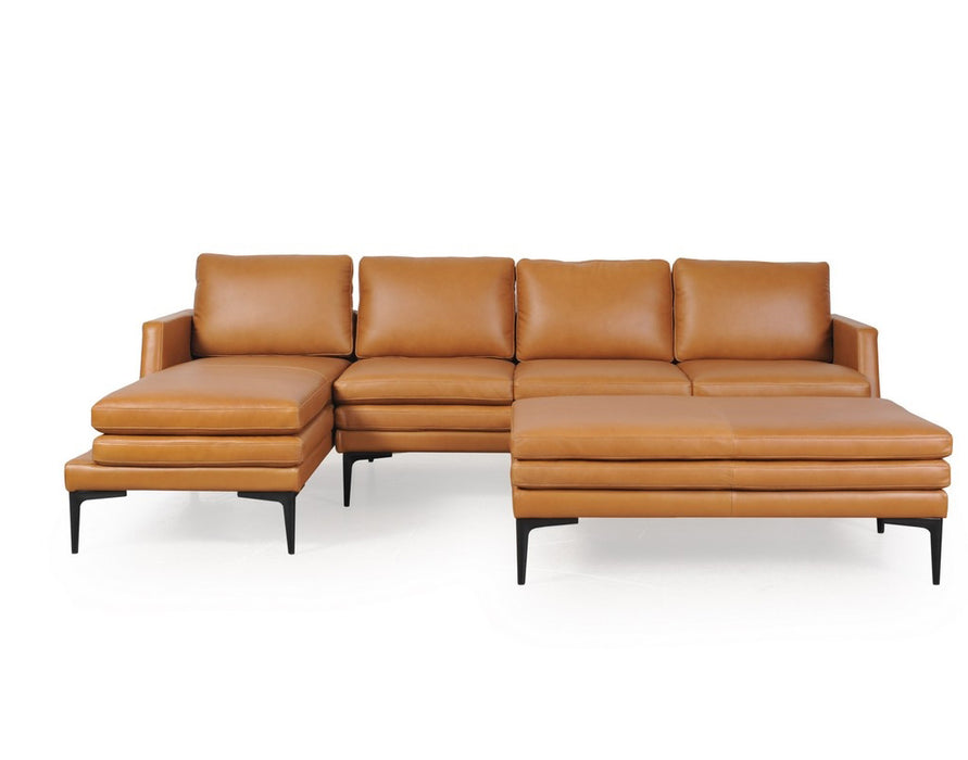 Moroni - Rica Full Leather 4 Piece Living Room Set in Tan - 43903BS1961-SLCO - GreatFurnitureDeal