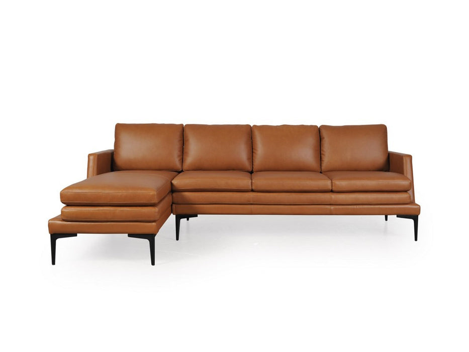 Moroni - Rica Full Leather Sectional Sofa and Ottoman in Tan - 439SCBS1961-43946BS1961 - GreatFurnitureDeal