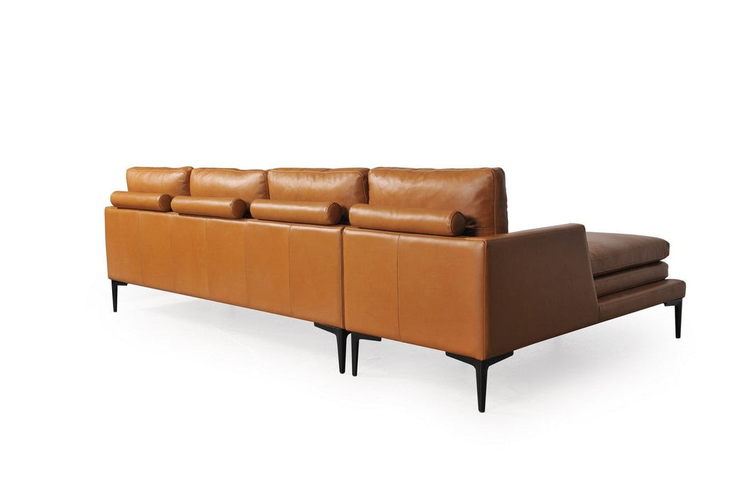 Moroni - Rica Full Leather Sectional Sofa and Ottoman in Tan - 439SCBS1961-43946BS1961 - GreatFurnitureDeal