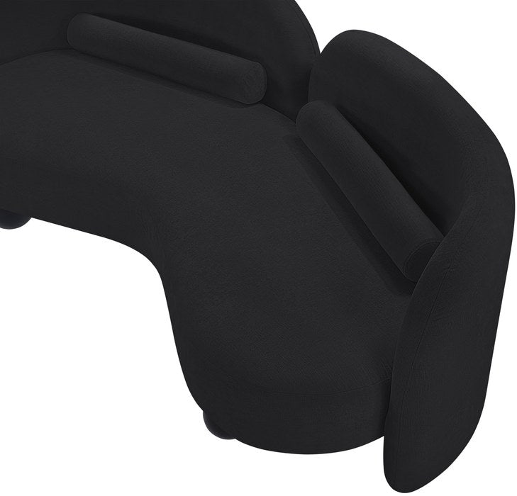 Meridian Furniture - Daphne 64" Black Chenille Fabric Upholstered Loveseat - 44001Black-L - GreatFurnitureDeal