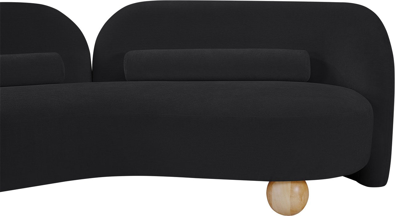 Meridian Furniture - Daphne 64" Black Chenille Fabric Upholstered Loveseat - 44001Black-L - GreatFurnitureDeal