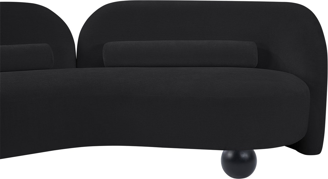 Meridian Furniture - Daphne 64" Black Chenille Fabric Upholstered Loveseat - 44001Black-L - GreatFurnitureDeal