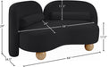 Meridian Furniture - Daphne 64" Black Chenille Fabric Upholstered Loveseat - 44001Black-L - GreatFurnitureDeal