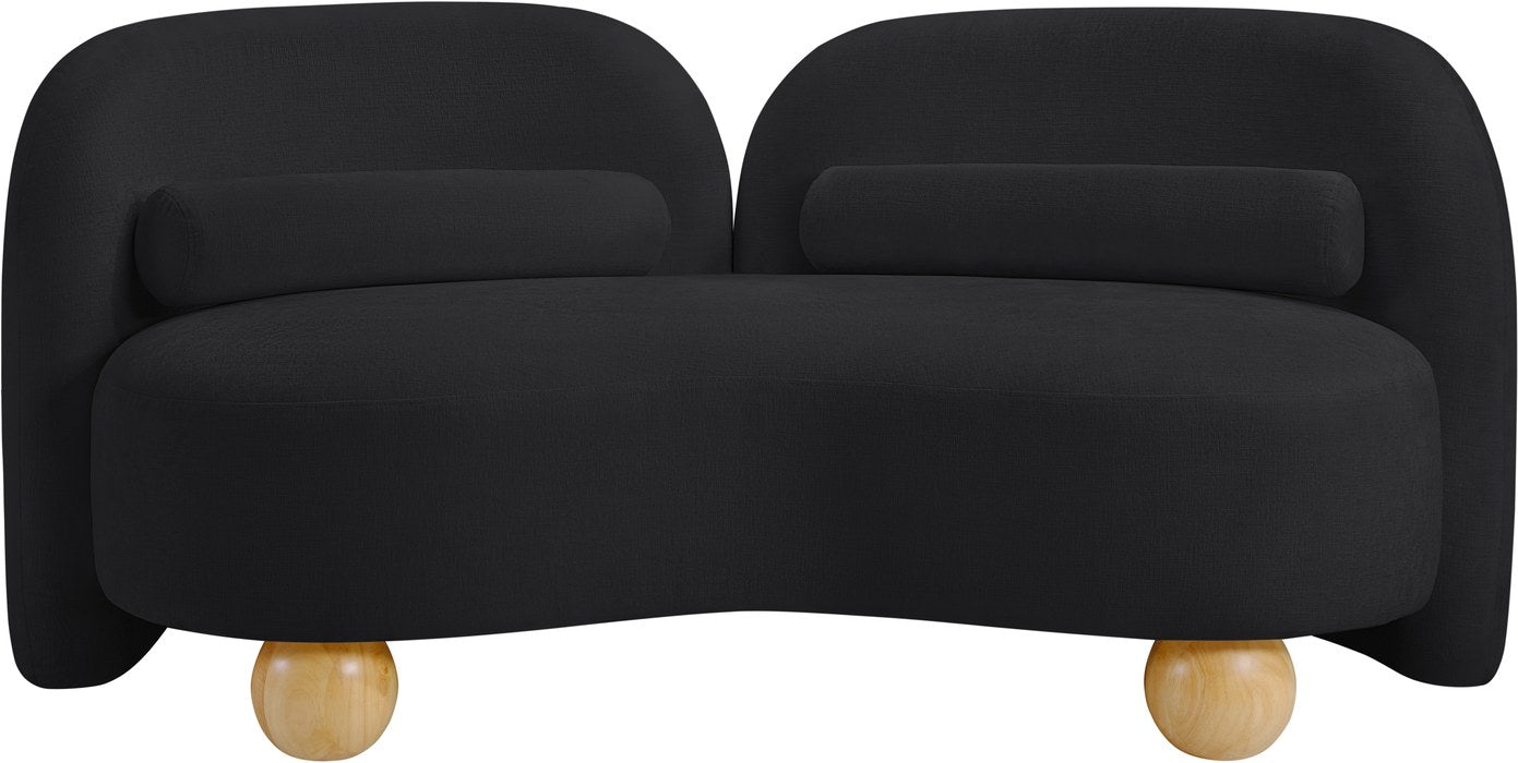 Meridian Furniture - Daphne 64" Black Chenille Fabric Upholstered Loveseat - 44001Black-L - GreatFurnitureDeal