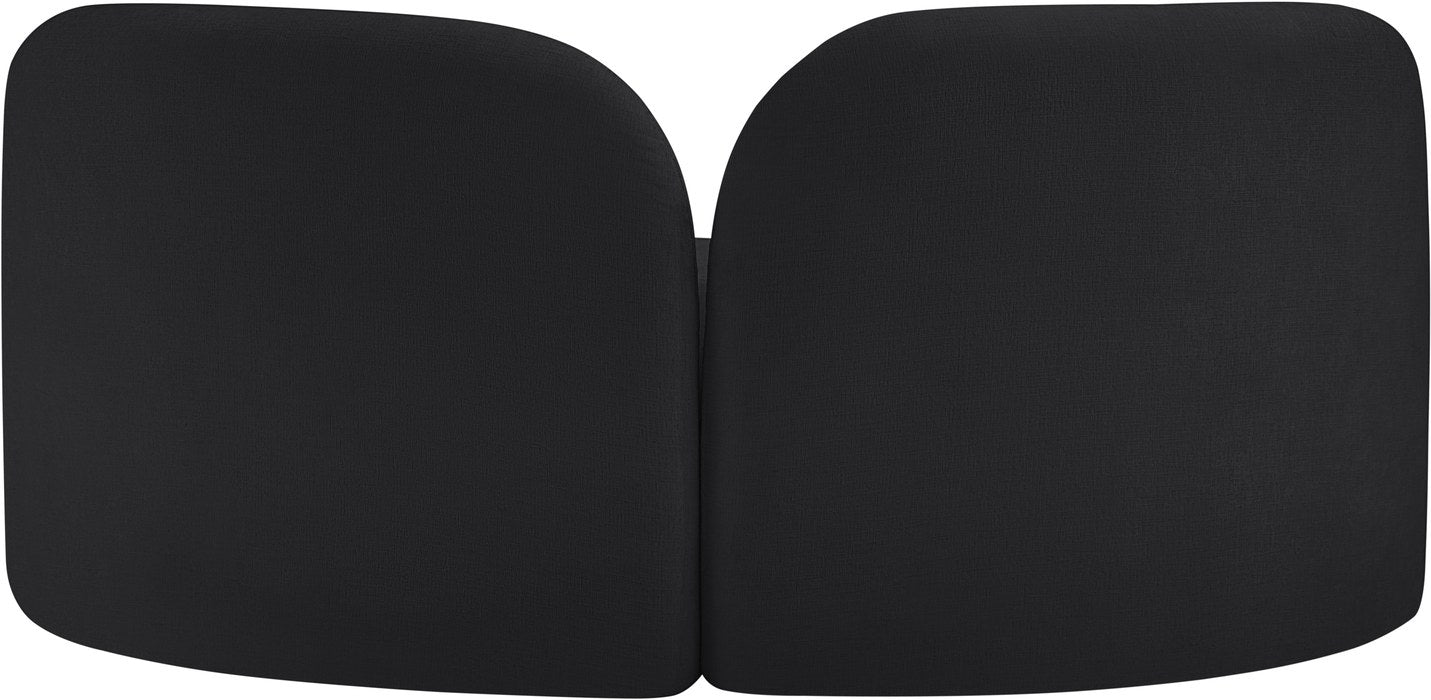 Meridian Furniture - Daphne 64" Black Chenille Fabric Upholstered Loveseat - 44001Black-L - GreatFurnitureDeal