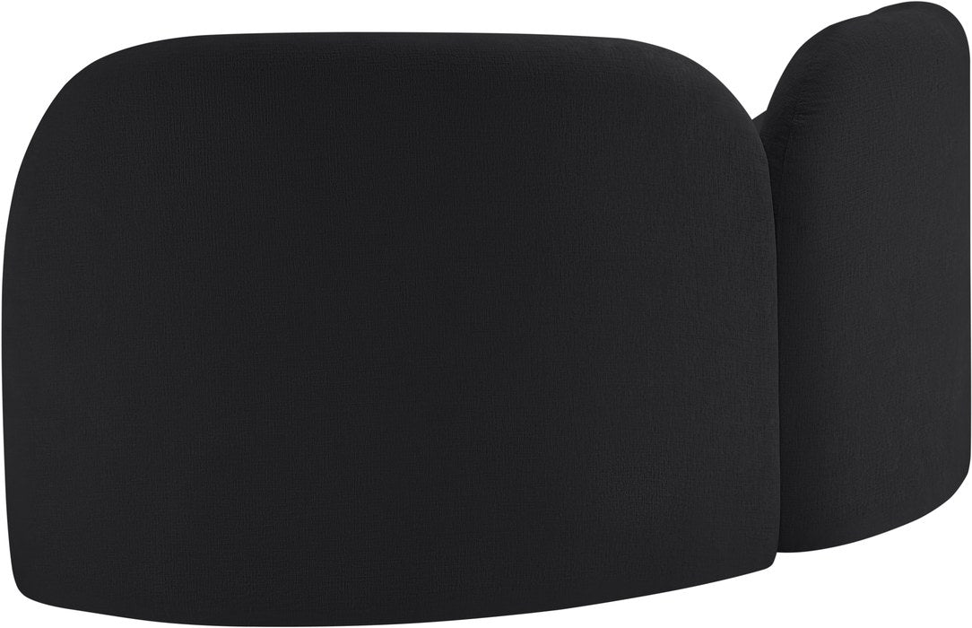Meridian Furniture - Daphne 64" Black Chenille Fabric Upholstered Loveseat - 44001Black-L - GreatFurnitureDeal