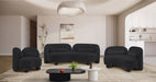 Meridian Furniture - Daphne 89" Black Chenille Fabric Upholstered Sofa - 44001Black-S - GreatFurnitureDeal