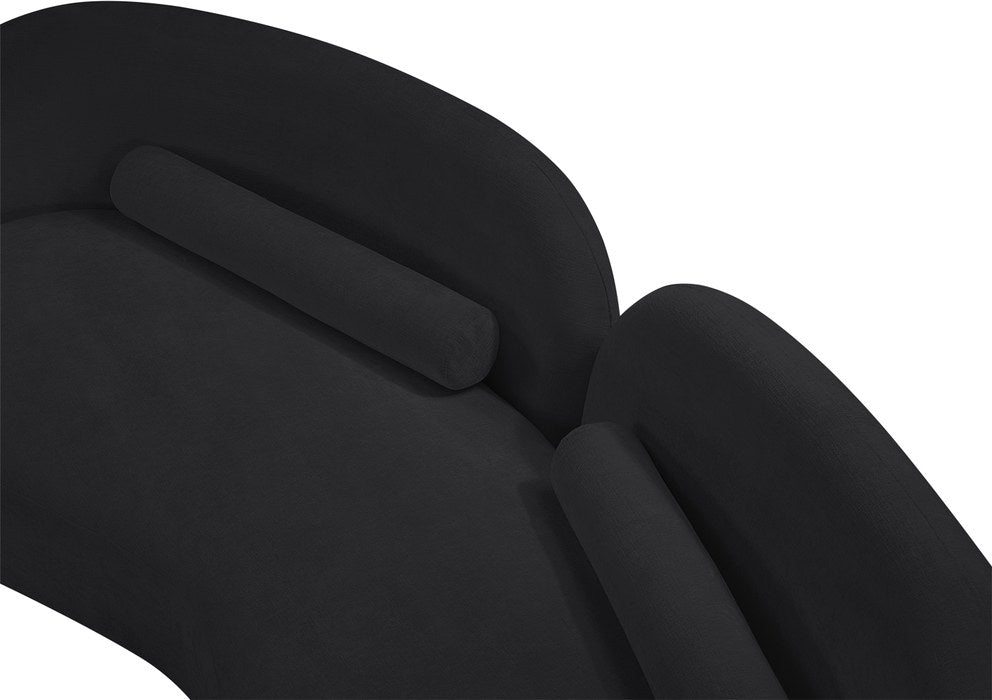 Meridian Furniture - Daphne 89" Black Chenille Fabric Upholstered Sofa - 44001Black-S - GreatFurnitureDeal