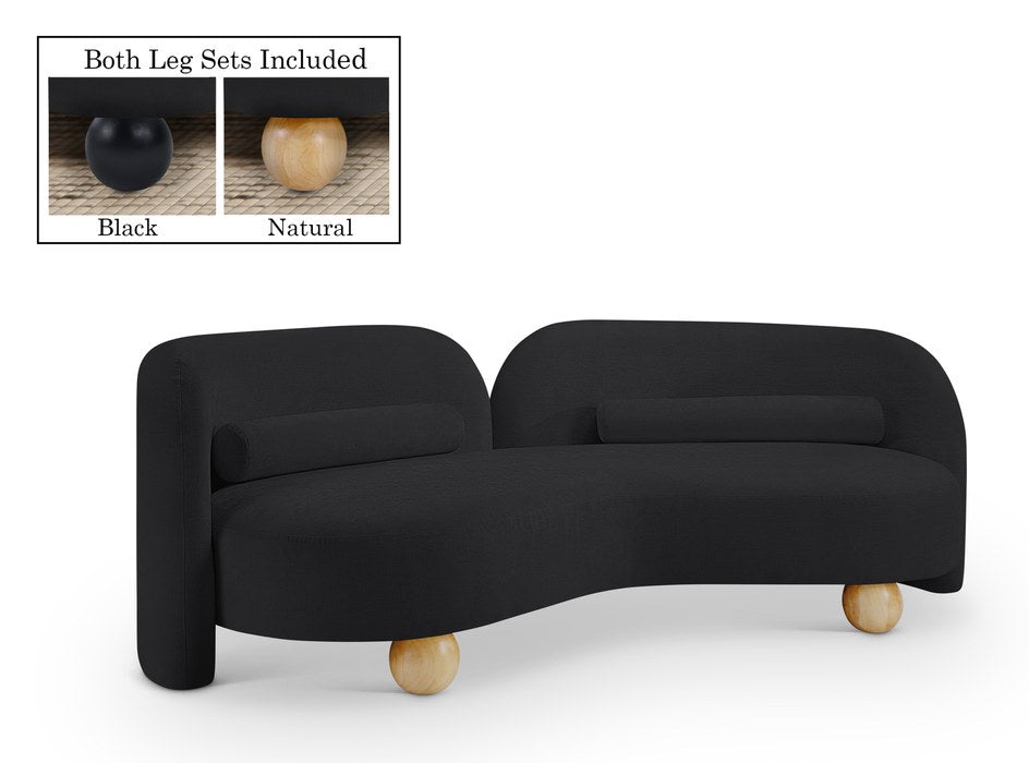 Meridian Furniture - Daphne 89" Black Chenille Fabric Upholstered Sofa - 44001Black-S - GreatFurnitureDeal