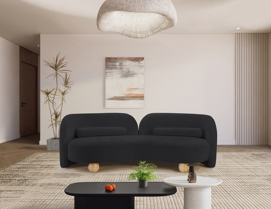 Meridian Furniture - Daphne 89" Black Chenille Fabric Upholstered Sofa - 44001Black-S - GreatFurnitureDeal