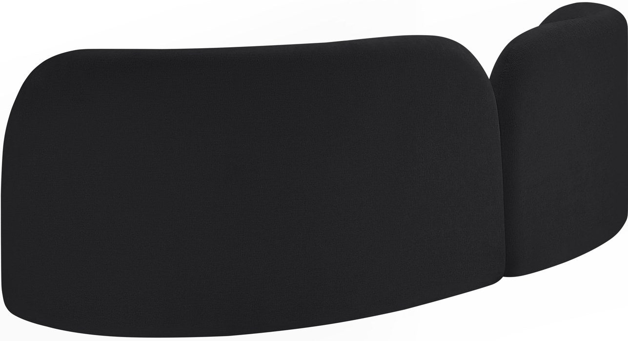 Meridian Furniture - Daphne 89" Black Chenille Fabric Upholstered Sofa - 44001Black-S - GreatFurnitureDeal