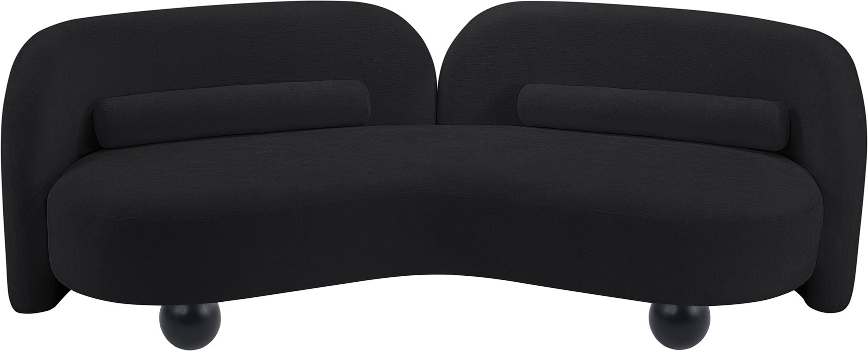 Meridian Furniture - Daphne 89" Black Chenille Fabric Upholstered Sofa - 44001Black-S - GreatFurnitureDeal