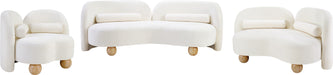 Meridian Furniture - Daphne 64" Cream Chenille Fabric Upholstered Loveseat - 44001Cream-L - GreatFurnitureDeal