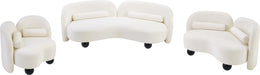 Meridian Furniture - Daphne 64" Cream Chenille Fabric Upholstered Loveseat - 44001Cream-L - GreatFurnitureDeal
