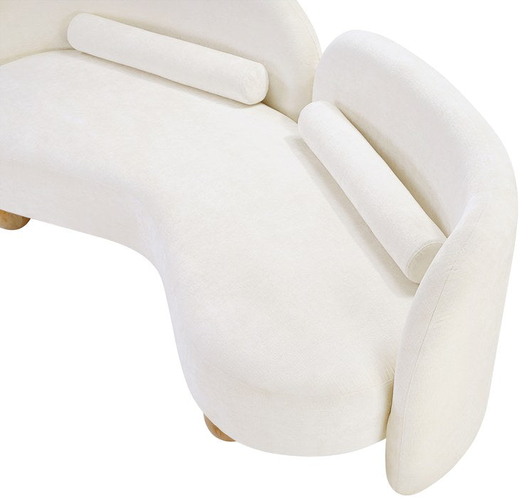 Meridian Furniture - Daphne 64" Cream Chenille Fabric Upholstered Loveseat - 44001Cream-L - GreatFurnitureDeal
