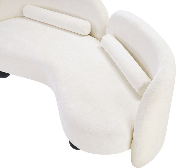 Meridian Furniture - Daphne 64" Cream Chenille Fabric Upholstered Loveseat - 44001Cream-L - GreatFurnitureDeal