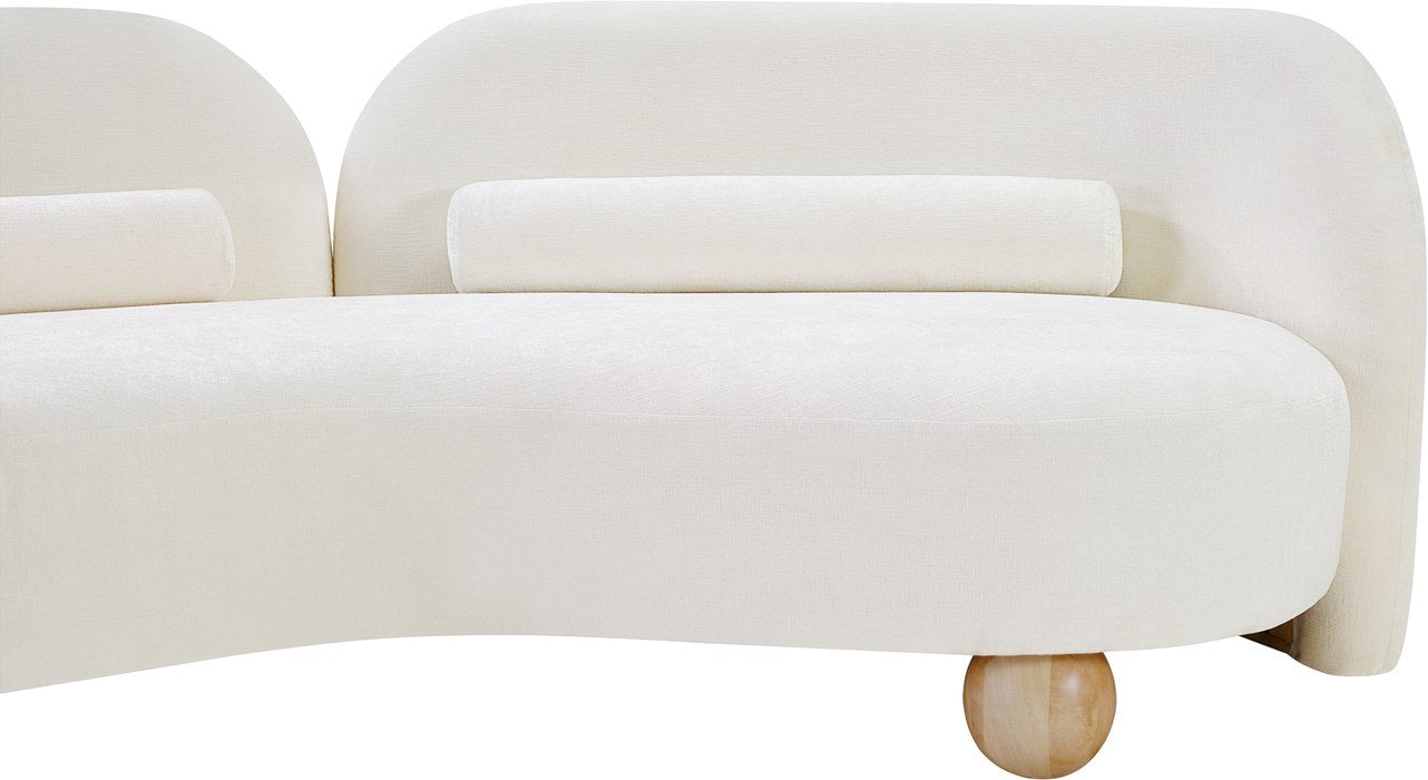 Meridian Furniture - Daphne 64" Cream Chenille Fabric Upholstered Loveseat - 44001Cream-L - GreatFurnitureDeal