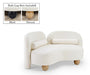 Meridian Furniture - Daphne 64" Cream Chenille Fabric Upholstered Loveseat - 44001Cream-L - GreatFurnitureDeal