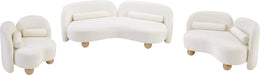 Meridian Furniture - Daphne 64" Cream Chenille Fabric Upholstered Loveseat - 44001Cream-L - GreatFurnitureDeal