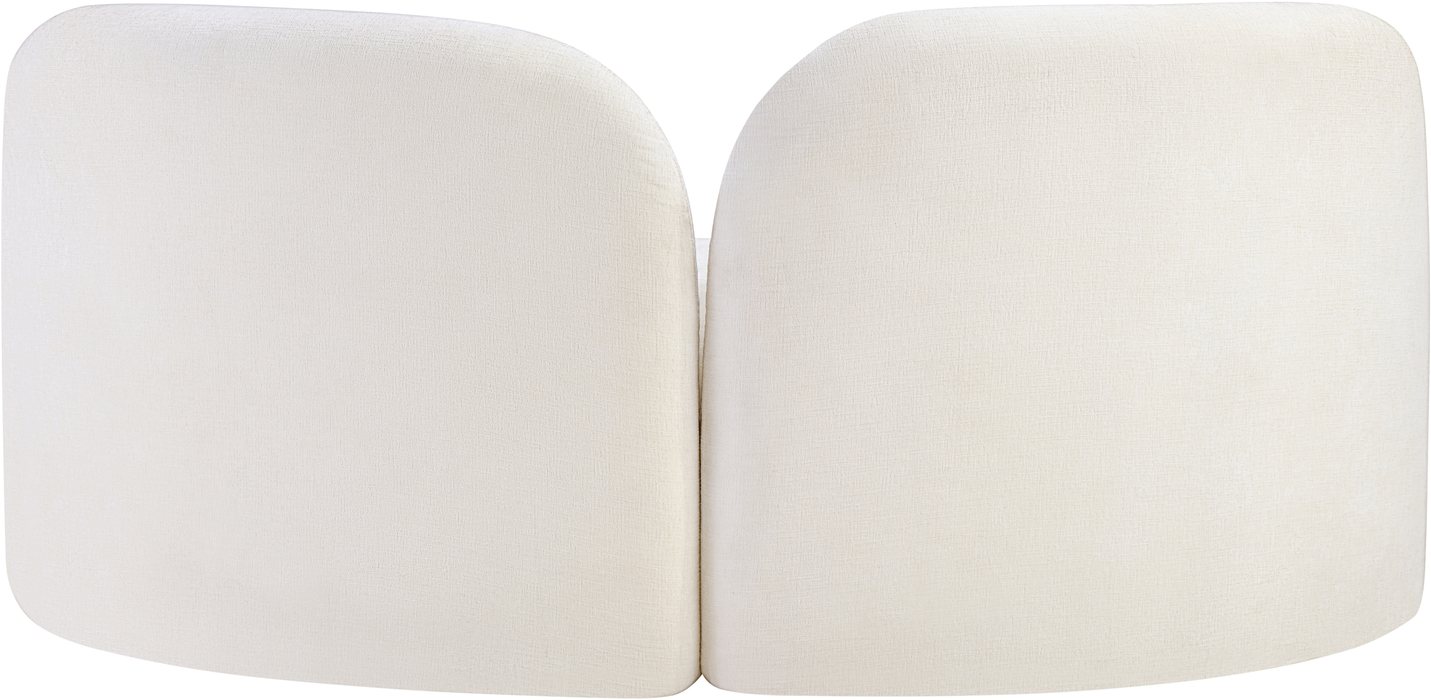 Meridian Furniture - Daphne 64" Cream Chenille Fabric Upholstered Loveseat - 44001Cream-L - GreatFurnitureDeal