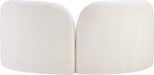 Meridian Furniture - Daphne 64" Cream Chenille Fabric Upholstered Loveseat - 44001Cream-L - GreatFurnitureDeal