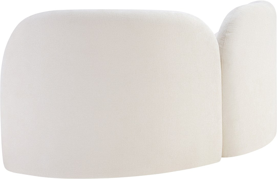 Meridian Furniture - Daphne 64" Cream Chenille Fabric Upholstered Loveseat - 44001Cream-L - GreatFurnitureDeal