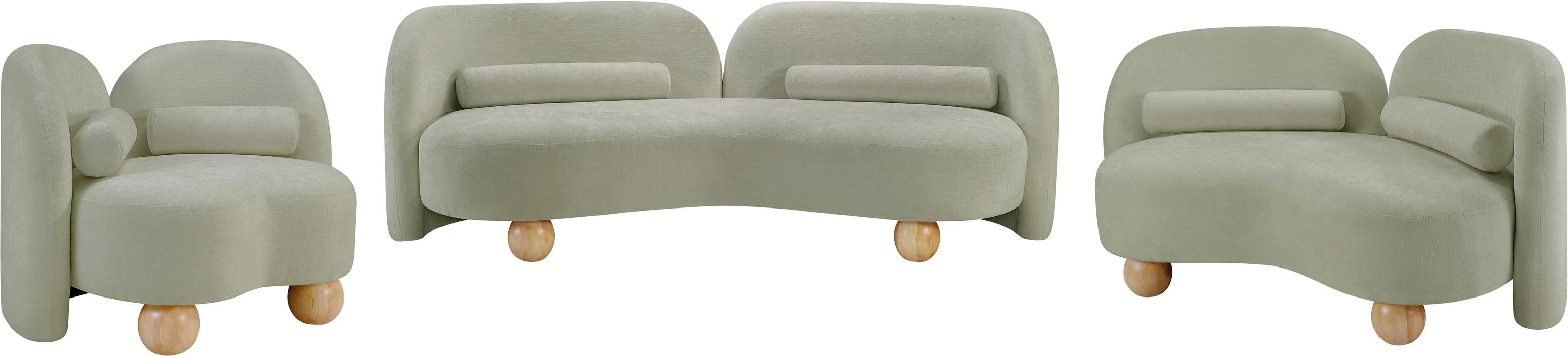 Meridian Furniture - Daphne 89" Mint Chenille Fabric Upholstered Sofa - 44001Mint-S - GreatFurnitureDeal