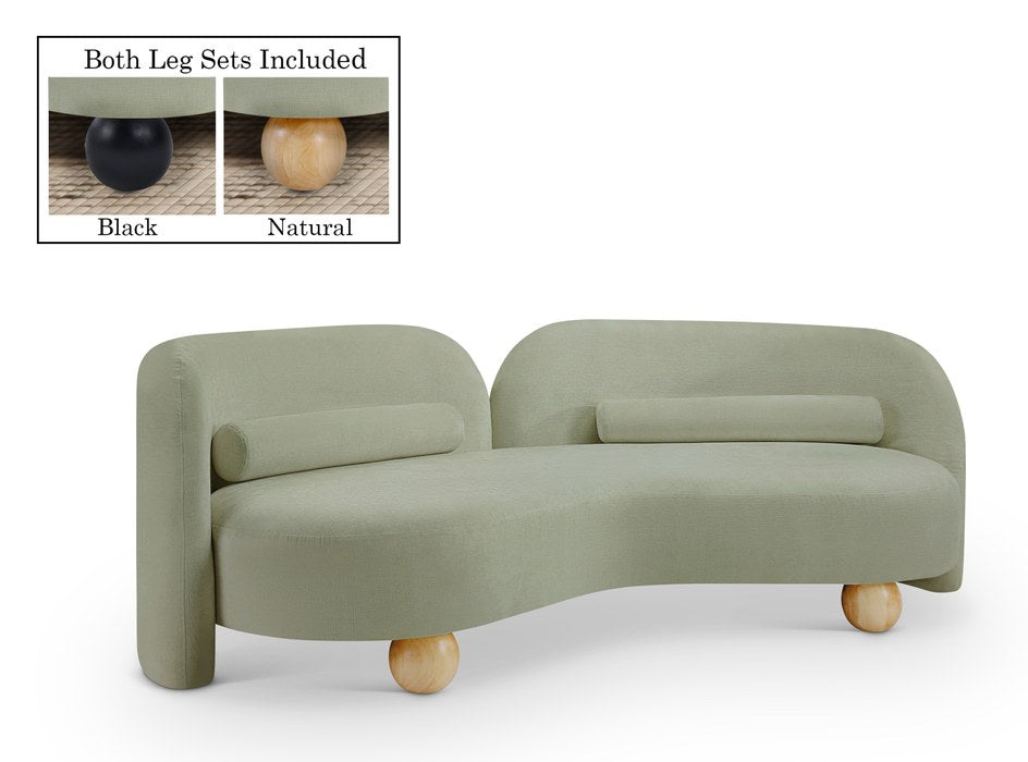 Meridian Furniture - Daphne 89" Mint Chenille Fabric Upholstered Sofa - 44001Mint-S - GreatFurnitureDeal