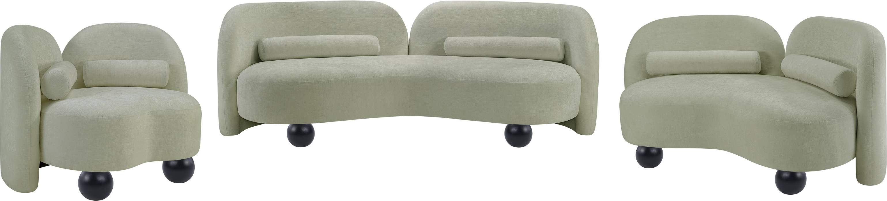 Meridian Furniture - Daphne 89" Mint Chenille Fabric Upholstered Sofa - 44001Mint-S - GreatFurnitureDeal