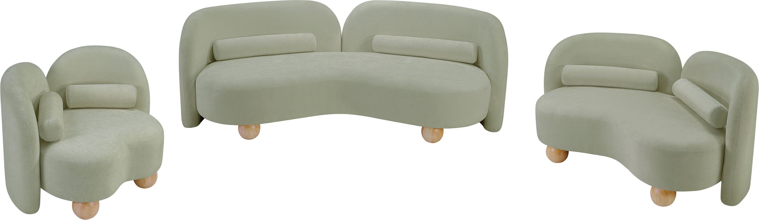 Meridian Furniture - Daphne 89" Mint Chenille Fabric Upholstered Sofa - 44001Mint-S - GreatFurnitureDeal