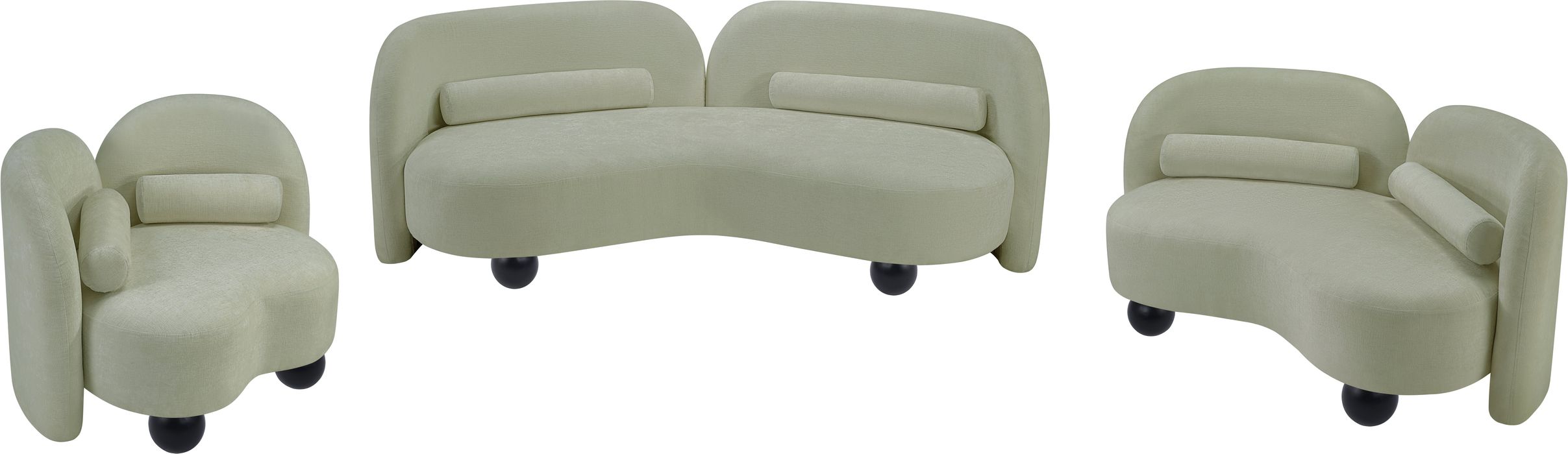 Meridian Furniture - Daphne 89" Mint Chenille Fabric Upholstered Sofa - 44001Mint-S - GreatFurnitureDeal