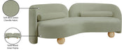 Meridian Furniture - Daphne 89" Mint Chenille Fabric Upholstered Sofa - 44001Mint-S - GreatFurnitureDeal