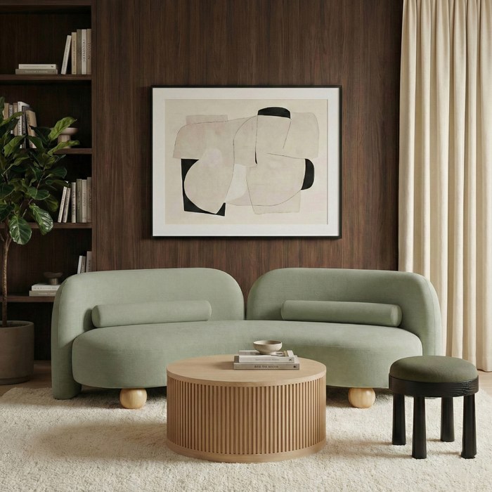 Meridian Furniture - Daphne 89" Mint Chenille Fabric Upholstered Sofa - 44001Mint-S - GreatFurnitureDeal