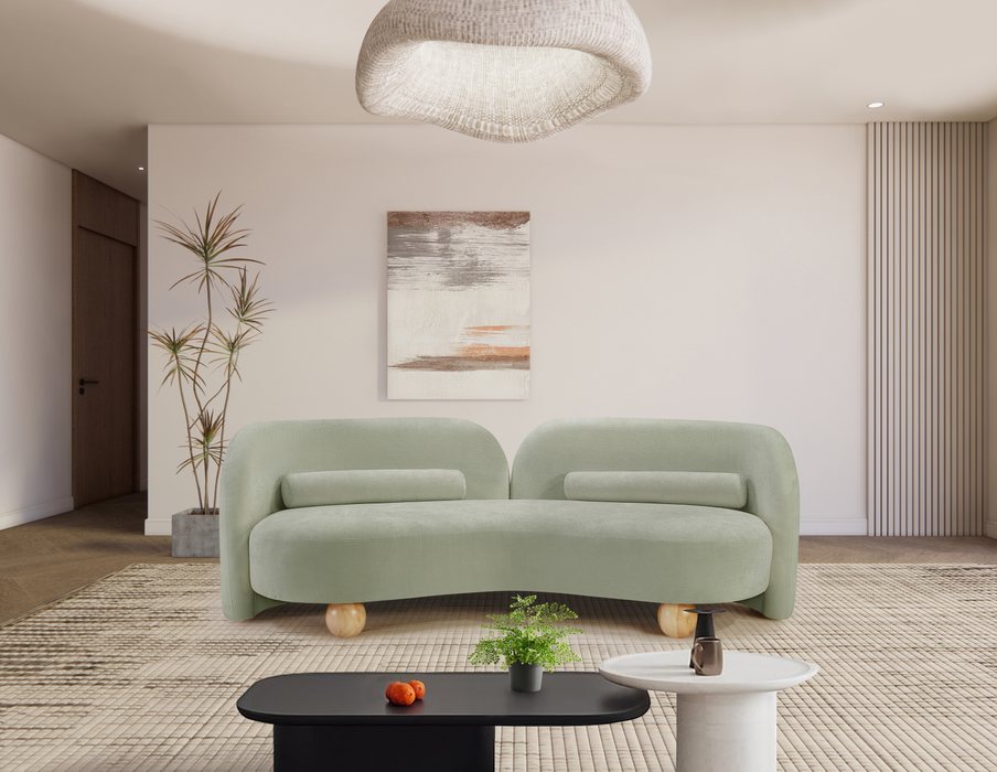 Meridian Furniture - Daphne 89" Mint Chenille Fabric Upholstered Sofa - 44001Mint-S - GreatFurnitureDeal