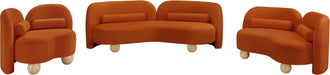 Meridian Furniture - Daphne 89" Cognac Velvet Upholstered Sofa - 44002Cognac-S - GreatFurnitureDeal