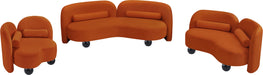 Meridian Furniture - Daphne 89" Cognac Velvet Upholstered Sofa - 44002Cognac-S - GreatFurnitureDeal