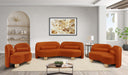 Meridian Furniture - Daphne 89" Cognac Velvet Upholstered Sofa - 44002Cognac-S - GreatFurnitureDeal