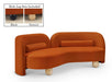Meridian Furniture - Daphne 89" Cognac Velvet Upholstered Sofa - 44002Cognac-S - GreatFurnitureDeal