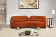 Meridian Furniture - Daphne 89" Cognac Velvet Upholstered Sofa - 44002Cognac-S - GreatFurnitureDeal