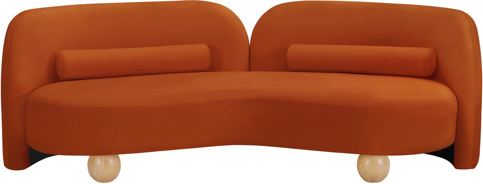 Meridian Furniture - Daphne 89" Cognac Velvet Upholstered Sofa - 44002Cognac-S - GreatFurnitureDeal