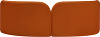 Meridian Furniture - Daphne 89" Cognac Velvet Upholstered Sofa - 44002Cognac-S - GreatFurnitureDeal