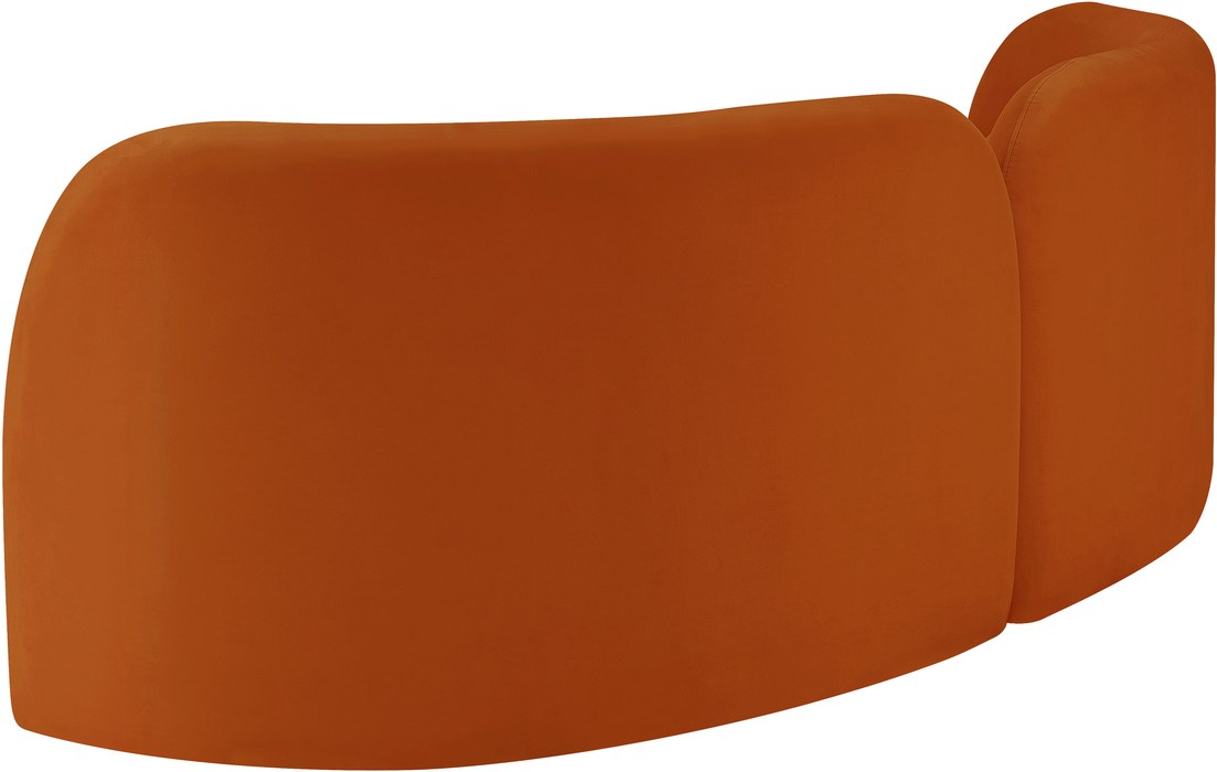 Meridian Furniture - Daphne 89" Cognac Velvet Upholstered Sofa - 44002Cognac-S - GreatFurnitureDeal